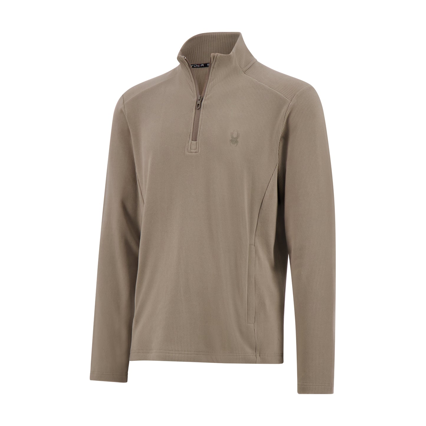 Spyder Men's Corduroy Double Knit Quarter Zip - Timber