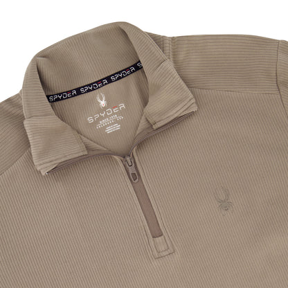 Spyder Men's Corduroy Double Knit Quarter Zip - Timber