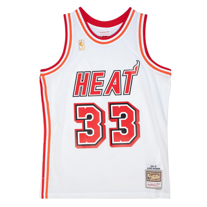Mitchell & Ness Men's NBA White Jersey Heat 1996 Alonzo Mourning