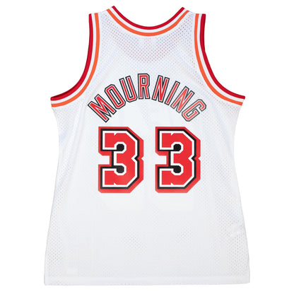 Mitchell & Ness Men's NBA White Jersey Heat 1996 Alonzo Mourning