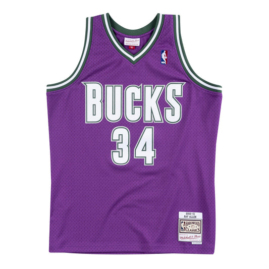 Mitchell & Ness Men's NBA Swingman Road Jersey Milwaukee Bucks 2000 Ray Allen