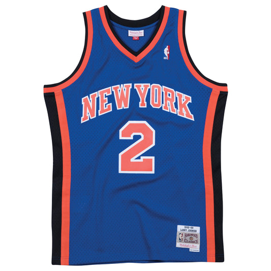 Men's Mitchell & Ness NBA Swingman Road Jersey Knicks 98 Larry Johnson