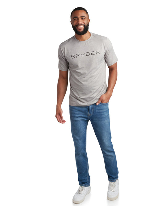 Mens Short Sleeve Wordmark - Heather Grey