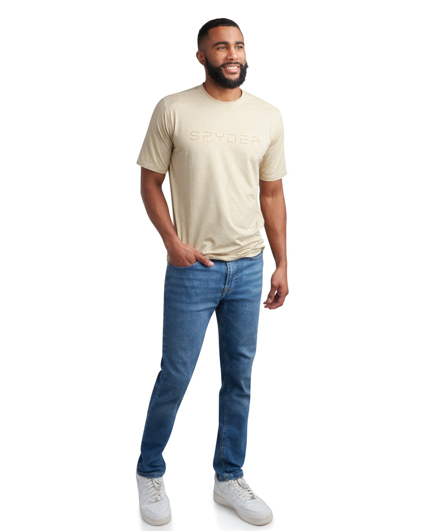 Men's Short Sleeve Wordmark Tee - Stone
