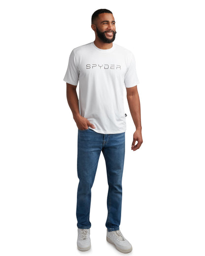 Mens Short Sleeve Wordmark - White