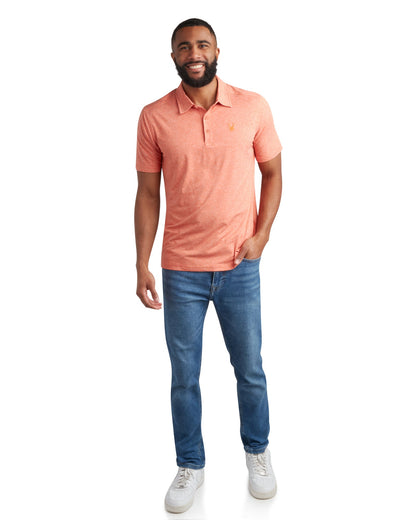 Men's Short Sleeve Jersey Polo - Burnt Orange