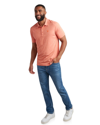 Men's Short Sleeve Jersey Polo - Burnt Orange