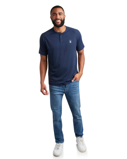 Men's Short Sleeve Henley - Navy
