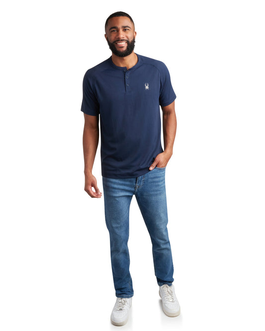 Men's Short Sleeve Henley - Navy
