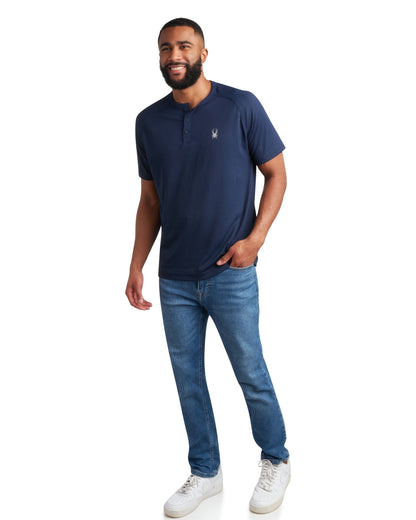 Men's Short Sleeve Henley - Navy