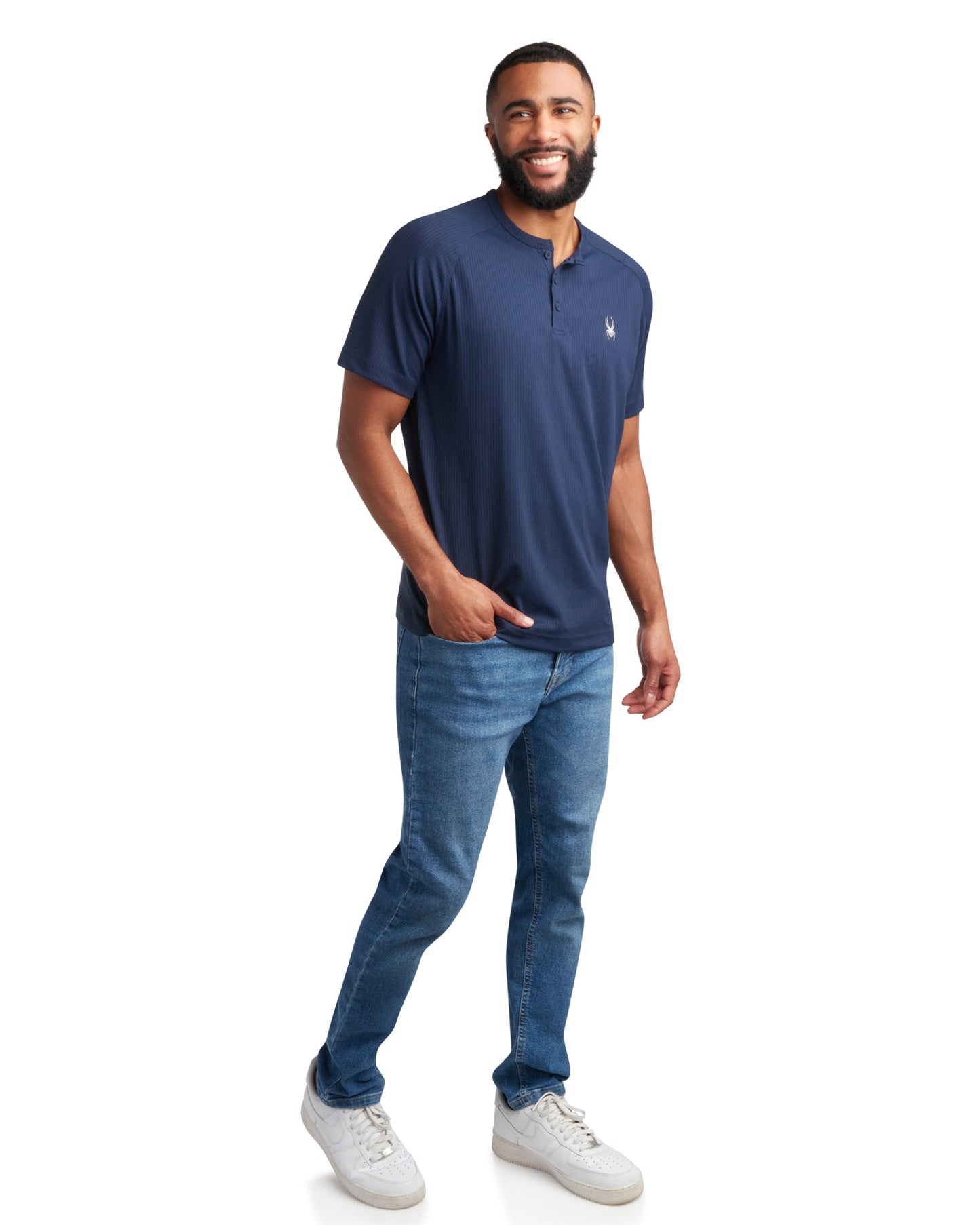 Men's Short Sleeve Henley - Navy