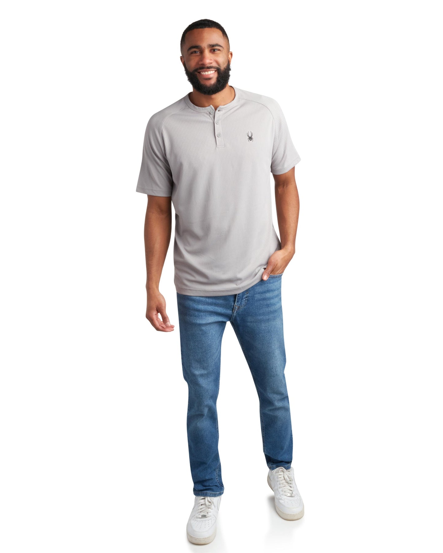 Men's Short Sleeve Henley - Pewter