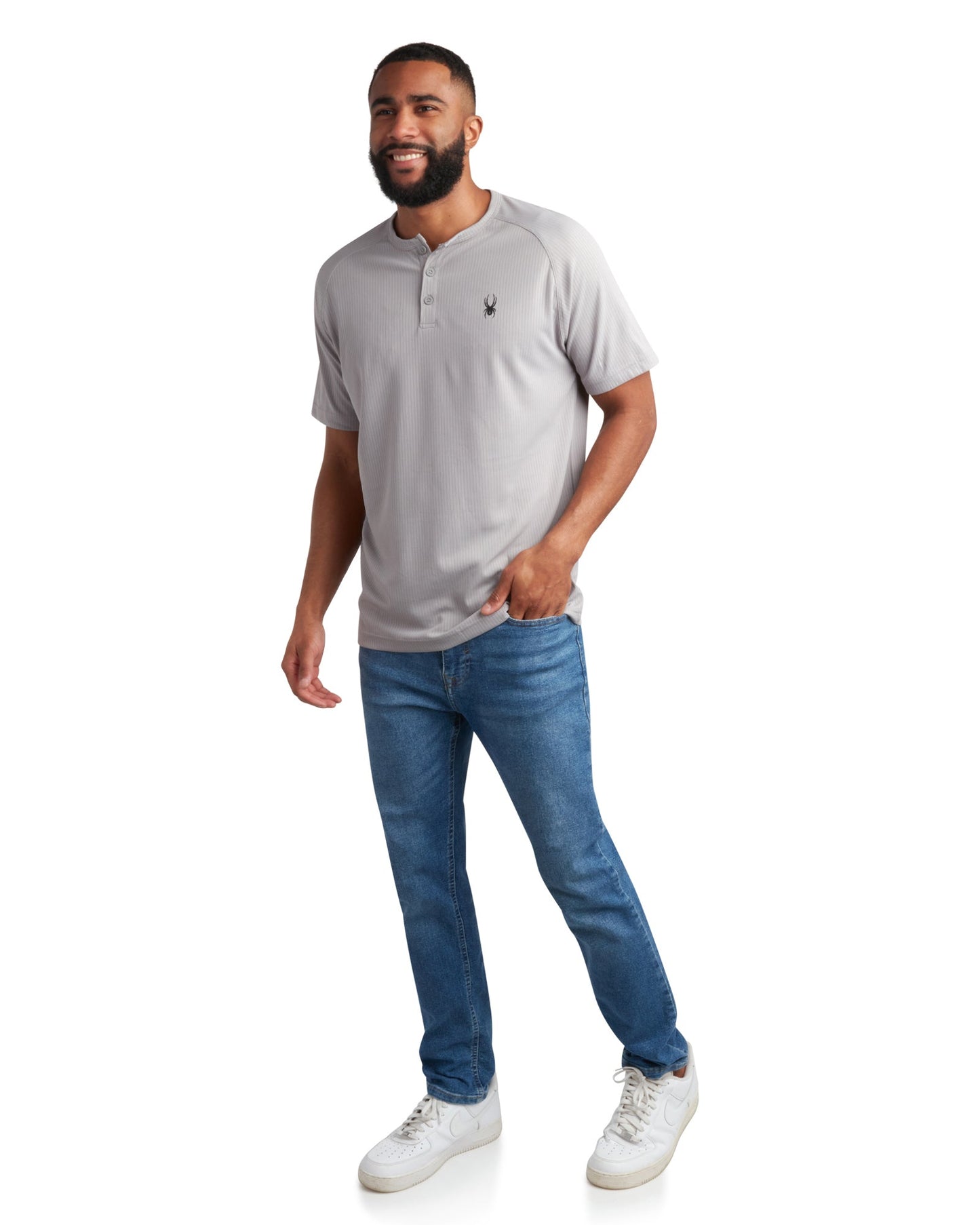 Men's Short Sleeve Henley - Pewter