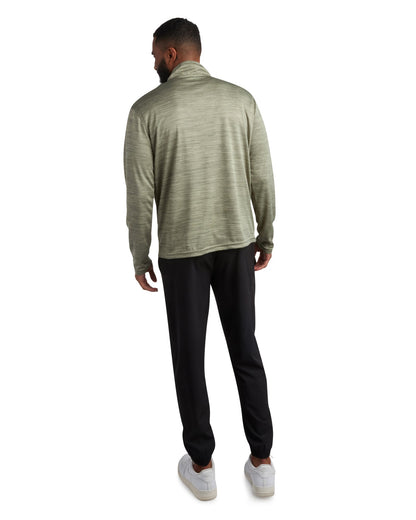 Spyder Men's Long Sleeve Honeycomb Quarter Zip - Spruce Green