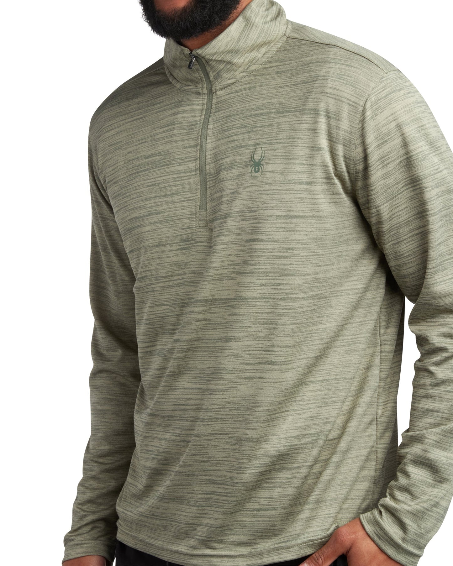 Spyder Men's Long Sleeve Honeycomb Quarter Zip - Spruce Green