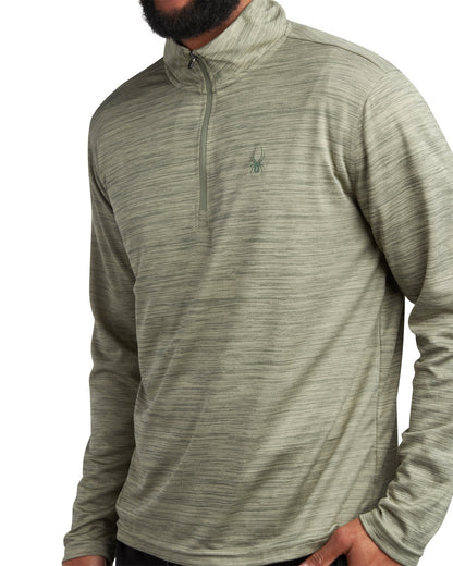 Spyder Men's Long Sleeve Honeycomb Quarter Zip - Spruce Green