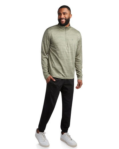 Spyder Men's Long Sleeve Honeycomb Quarter Zip - Spruce Green
