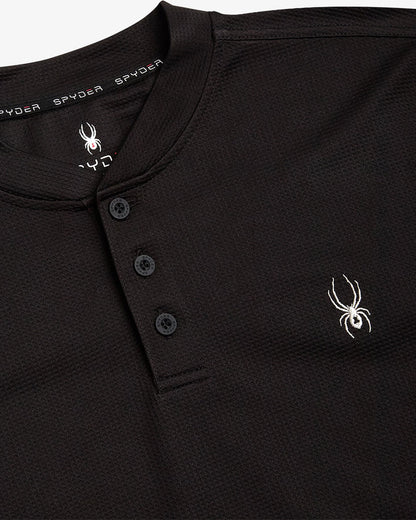 Men's Long Sleeve Thermal Henley - Black