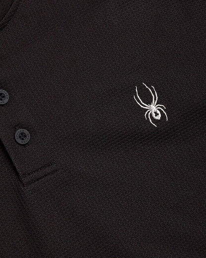 Men's Long Sleeve Thermal Henley - Black