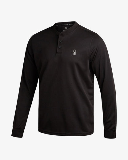 Men's Long Sleeve Thermal Henley - Black