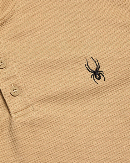Men's Long Sleeve Thermal Henley - Sand