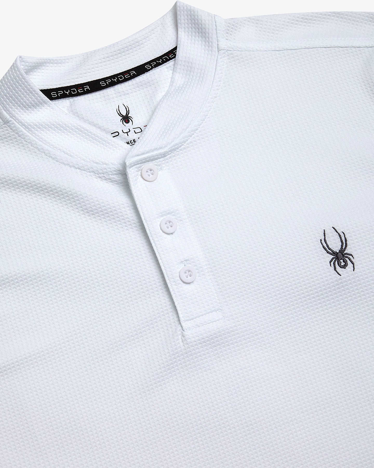 Men's Long Sleeve Thermal Henley - White