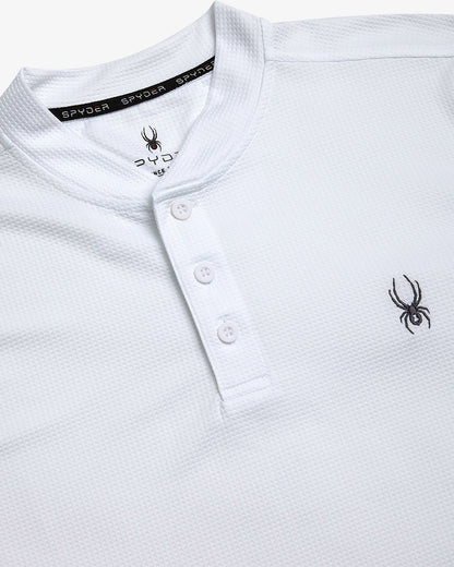 Men's Long Sleeve Thermal Henley - White