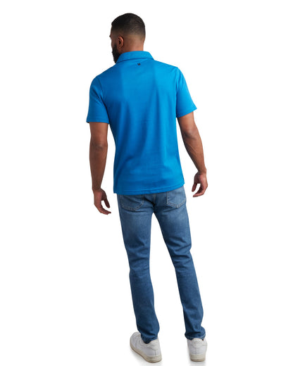 Men's Short Sleeve Interlock Color Block - Cobalt
