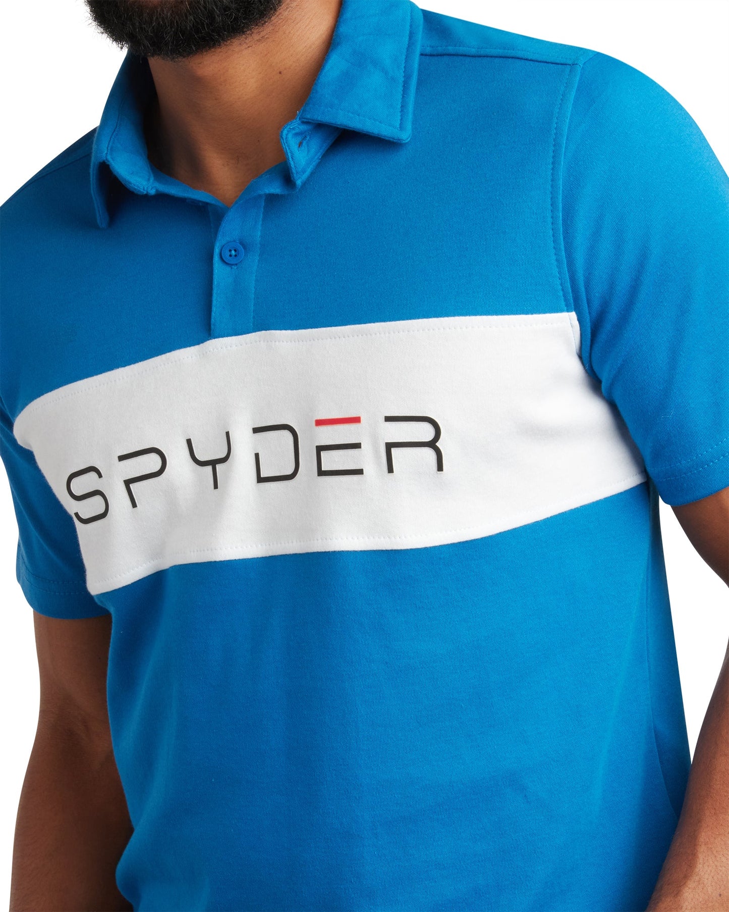 Men's Short Sleeve Interlock Color Block - Cobalt