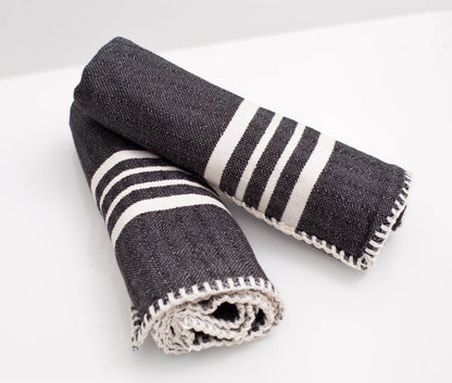 Farmhouse Hand Towel , Without Fringes ( Set of 2 )