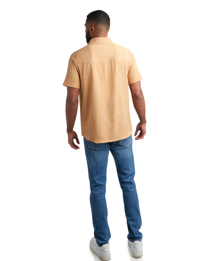 Men's Short Sleeve Mini Stripe - Carmel