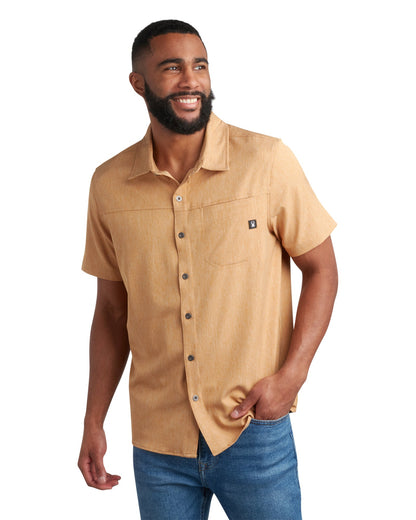 Men's Short Sleeve Mini Stripe - Carmel