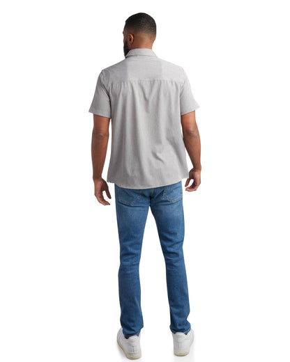 Men's Short Sleeve Mini Stripe - Grey