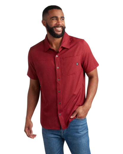 Men's Short Sleeve Mini Stripe - Pomegranate