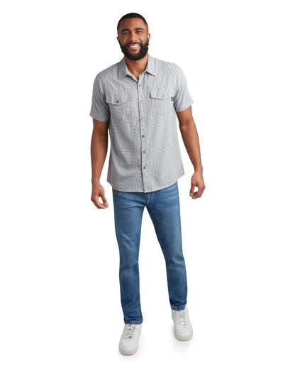Men's Short Sleeve Check - Grey