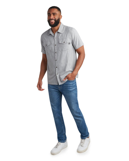 Men's Short Sleeve Check - Grey