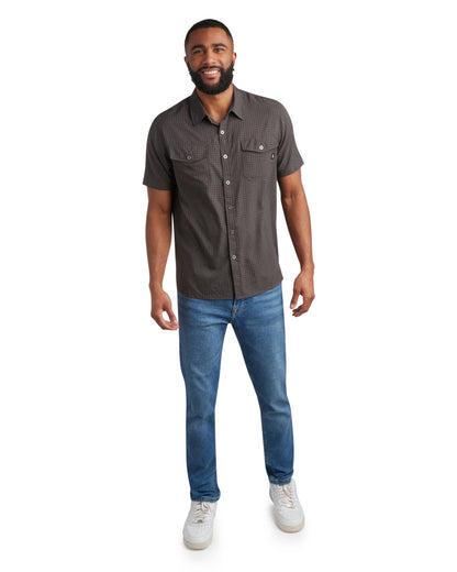 Men's Short Sleeve Mini Check - Heather Black