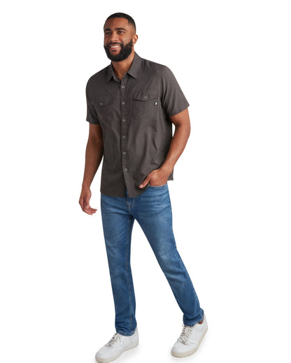 Men's Short Sleeve Mini Check - Heather Black