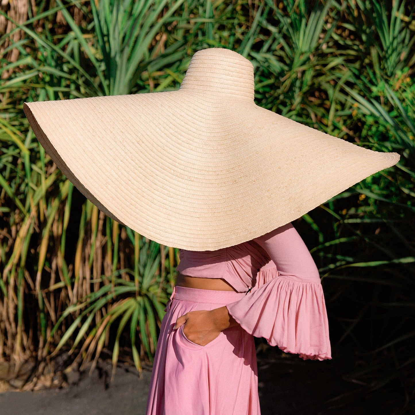 The Solana Oversized Straw Hat in Natural Beige