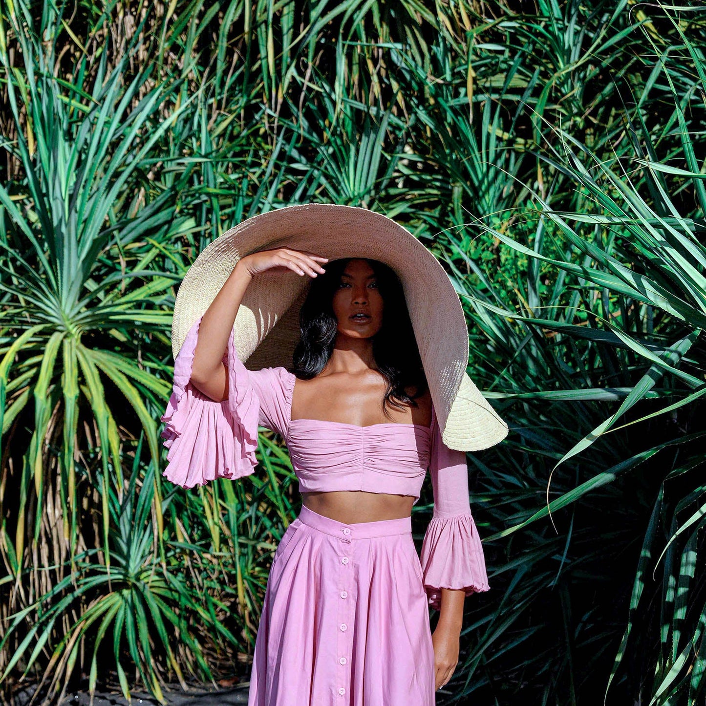 The Solana Oversized Straw Hat in Natural Beige