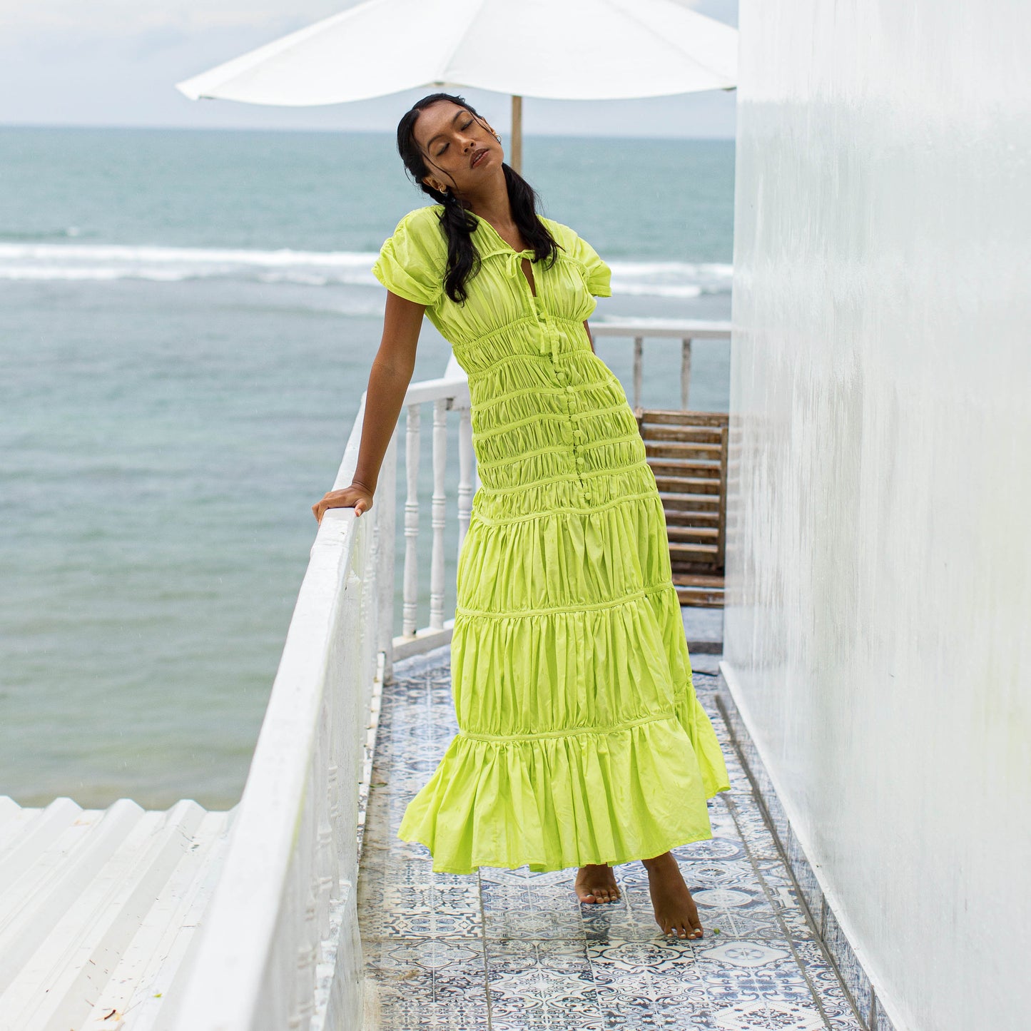 The Srikandi Maxi Dress In Lime Green