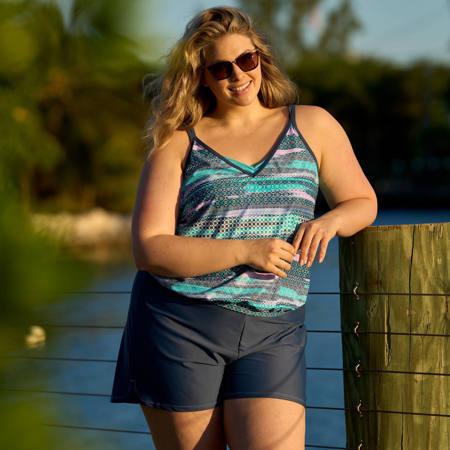 Women's Plus Size Drawstring Swim Short