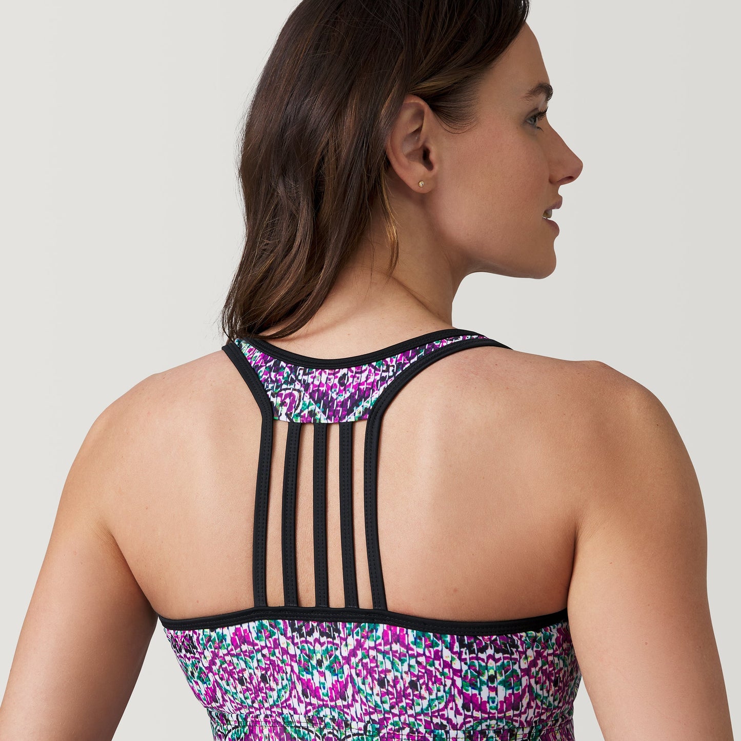 Women's Mosaic Mirage Lace Up Racerback Tankini Top