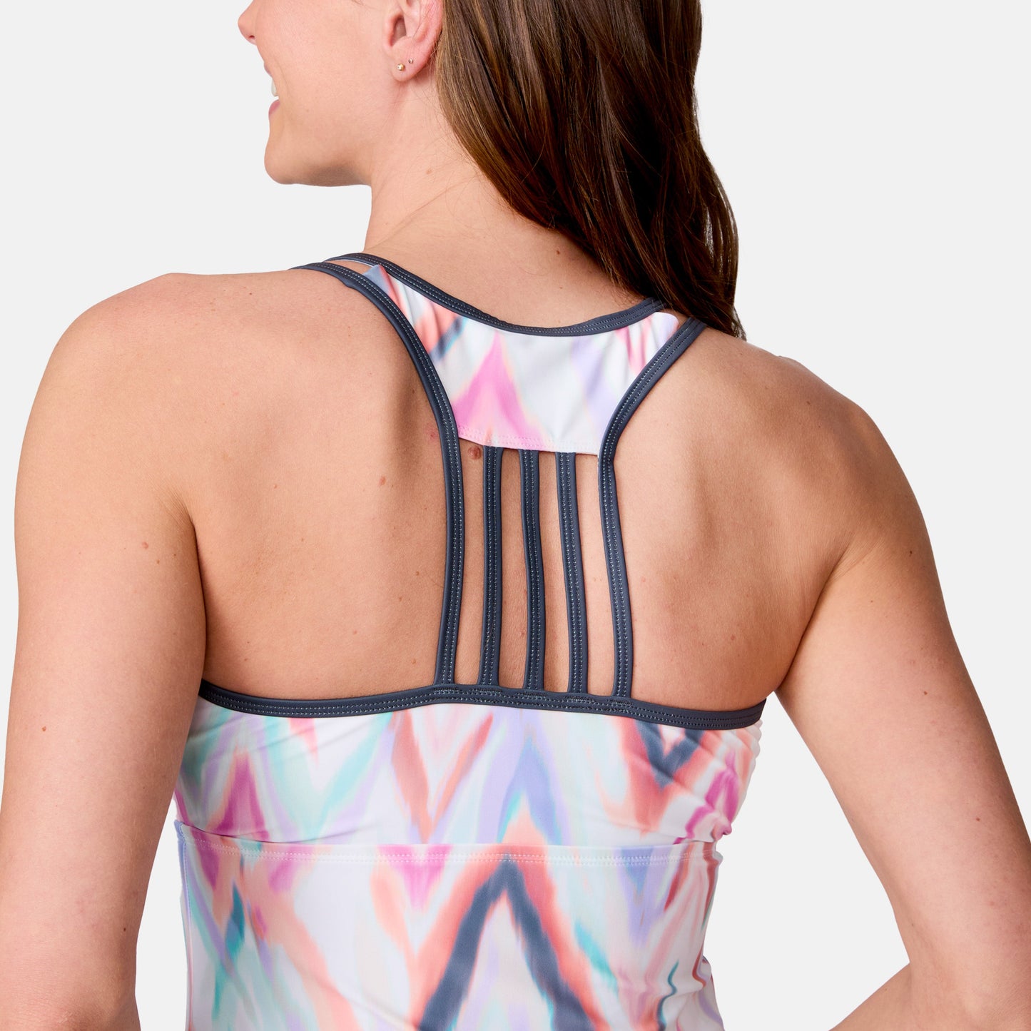 Women's Oasis Chevron Lace-Up Racerback Tankini Top