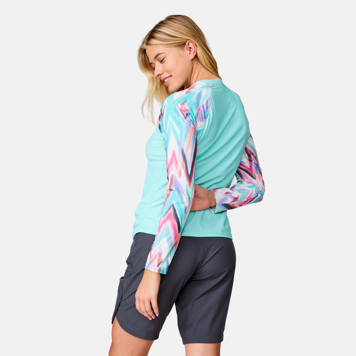 Women's Long Sleeve Swim Shirt with Built-in Bra
