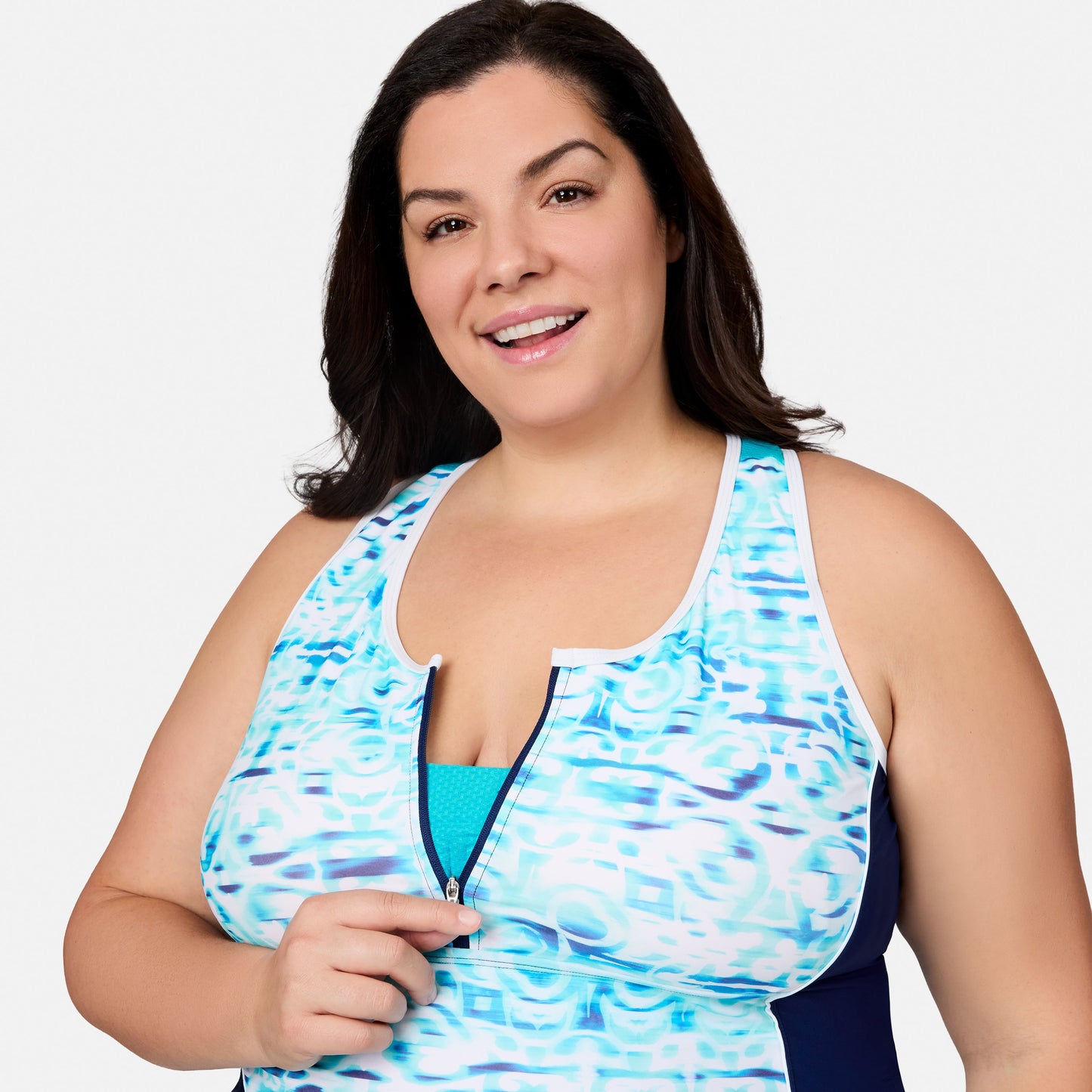 Women's Plus Size Mirage Mesh Racerback Tankini Top