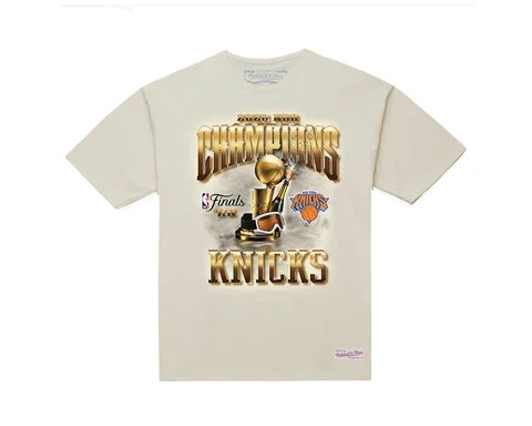 Mitchell & Ness New York Knicks 2026 NBA Champions Finals Mens T-Shirt — Cream