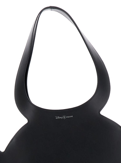 'Mickey' Black Handbag With Cut-Out Handle