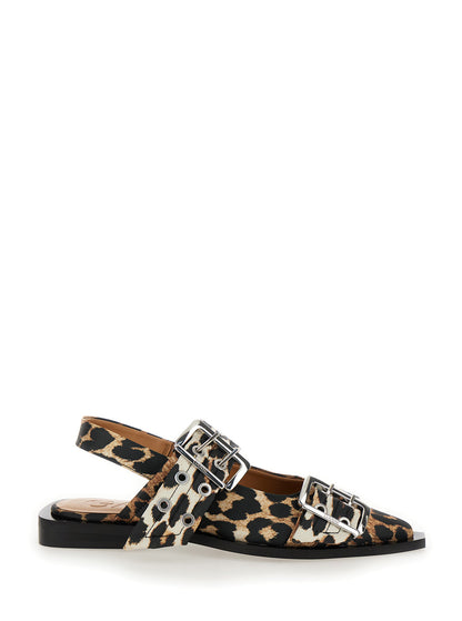 Multicolor Ballet Shoes With Double Buckle