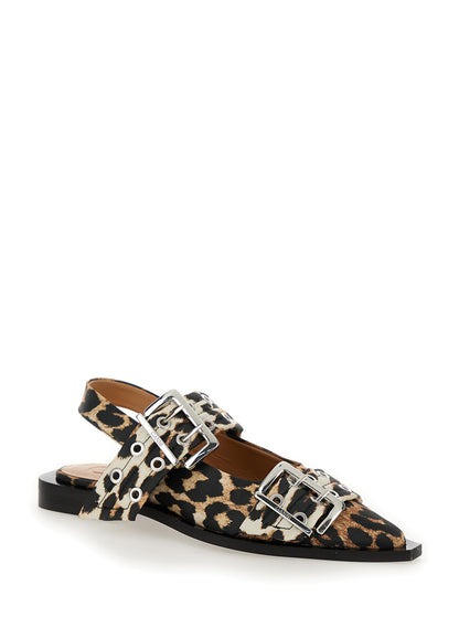 Multicolor Ballet Shoes With Double Buckle